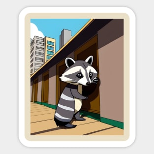 Concerned Racoon Sticker